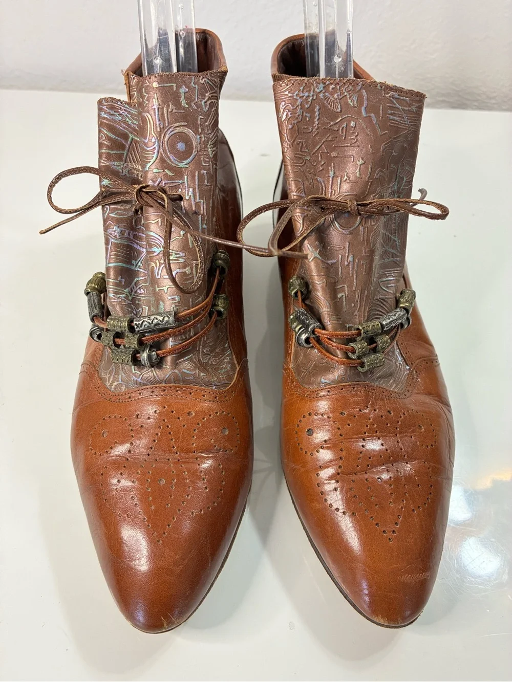 Moda Magnus Made in Italy 40EU LEA  Ankle Boots Victorian Pixie Granny Chic Boho